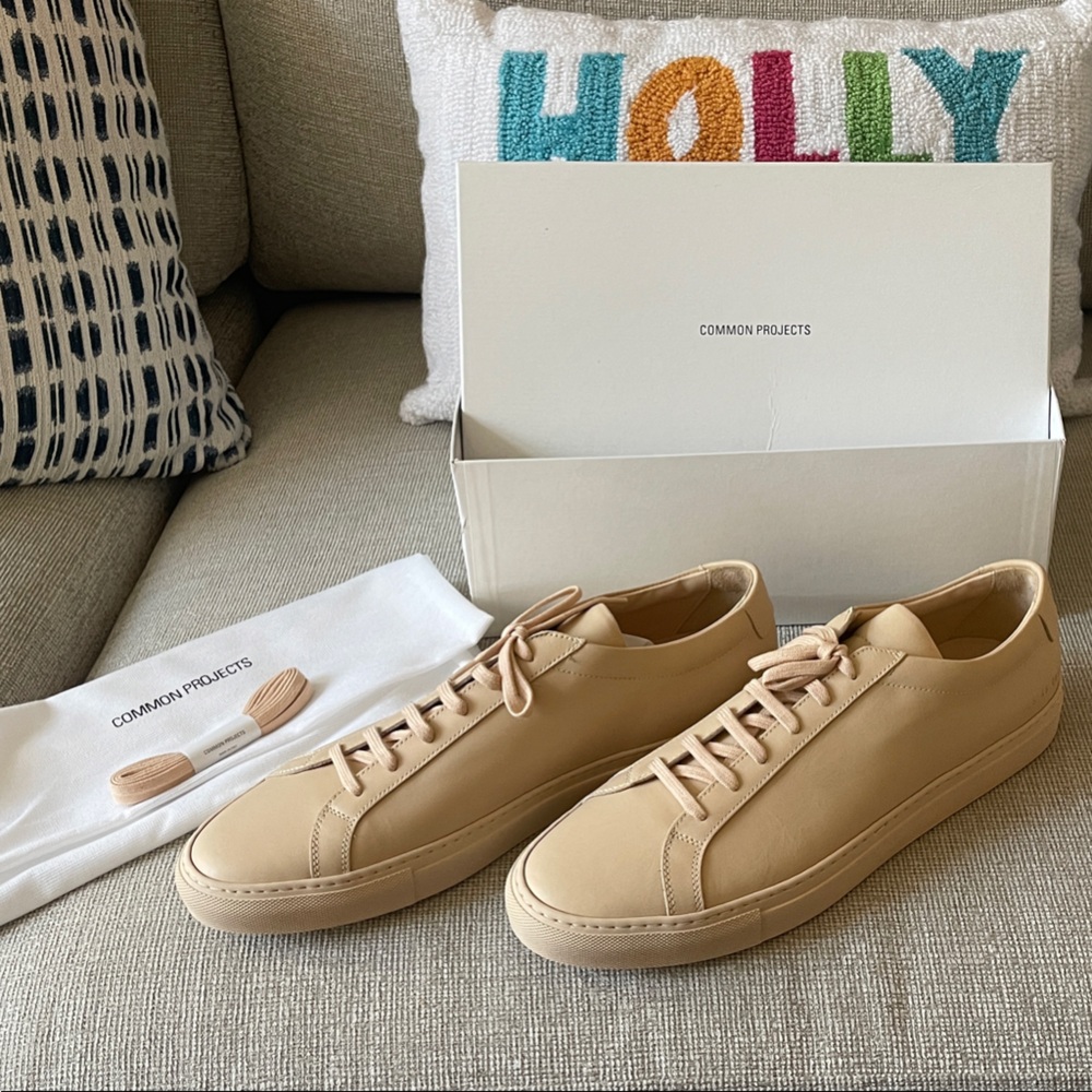 Common Projects Beige Leather Sneakers